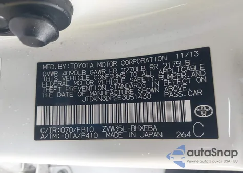 2014 Toyota Prius Plug-In из США, поврежденный, VIN JTDKN3DP2E3051430